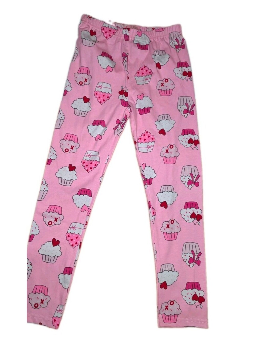 Freestyle Revolution Girls Size 8 Pink Cupcake Ankle Leggings Cotton Stretch